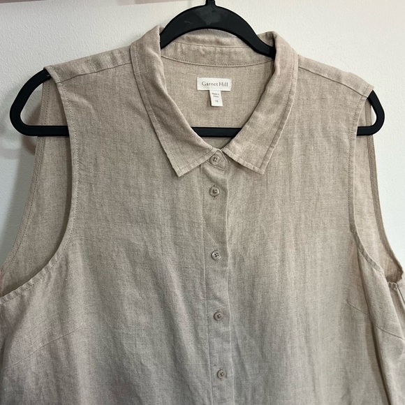 Garnet Hill Classic Linen Shirt Dress - Picture 3 of 10